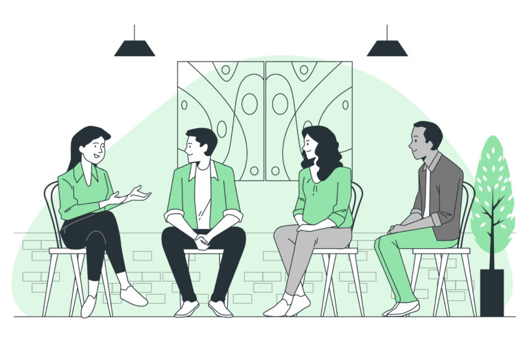 Group of People discussing their Social problems which helping them relieve social and general anxiety disorder